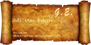 Götter Edvin névjegykártya